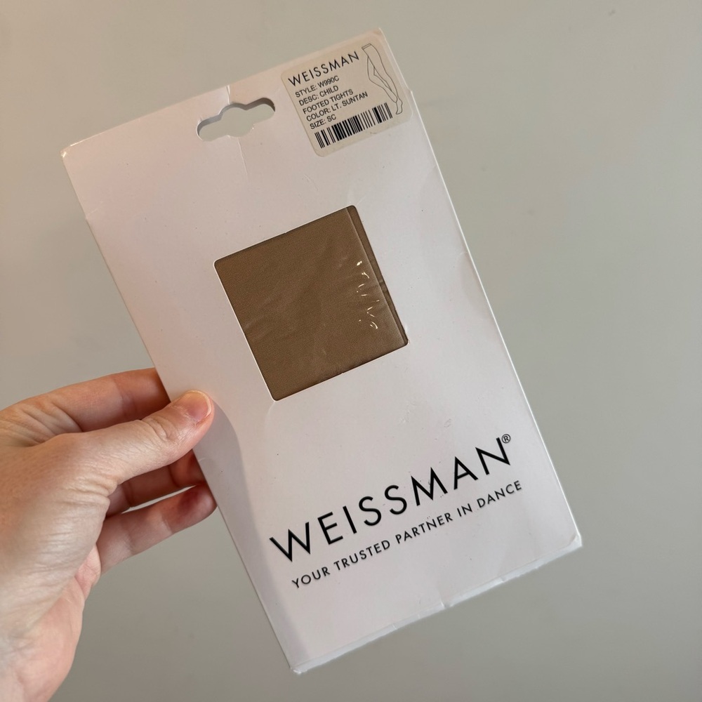 NWT‎ Weissman Girls Footed Tights Light Suntan Size SC